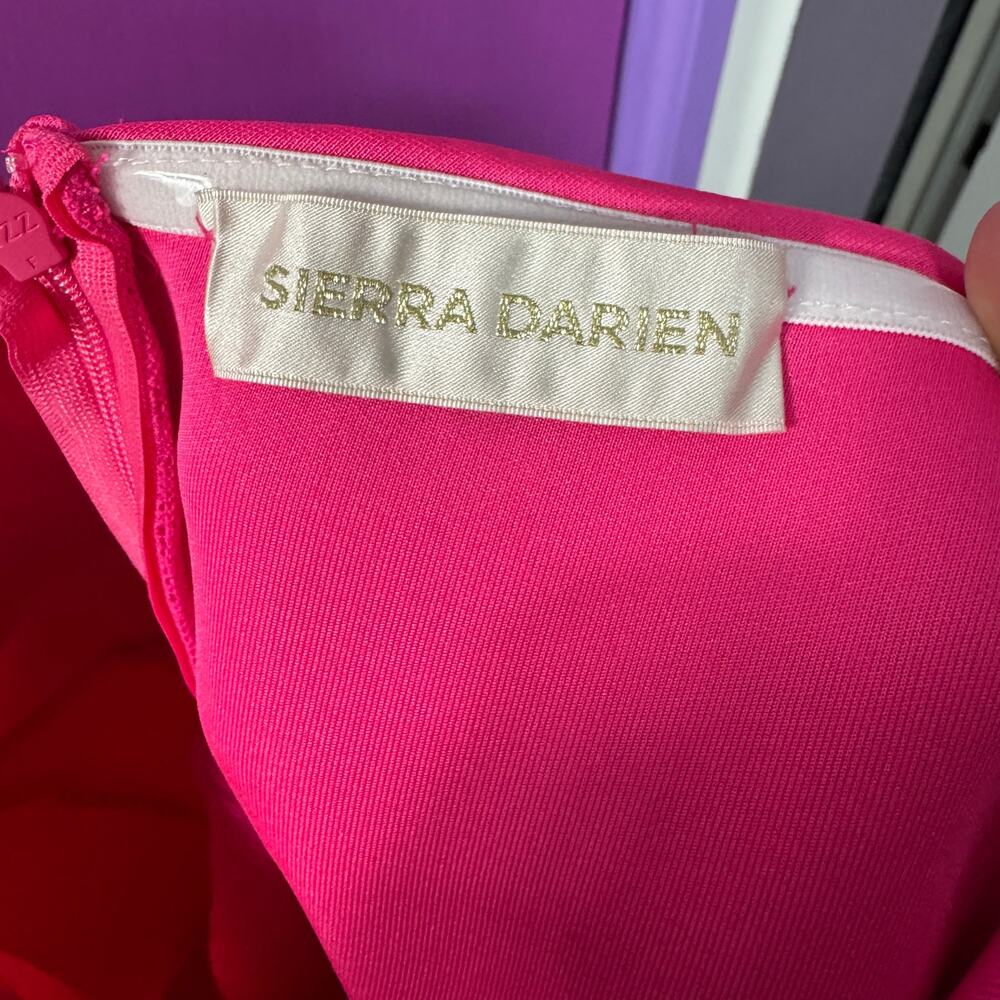 Sierra Darien Hot Pink Strapless Mermaid Dress Rosette Detail Cocktail Party - Picture 8 of 8